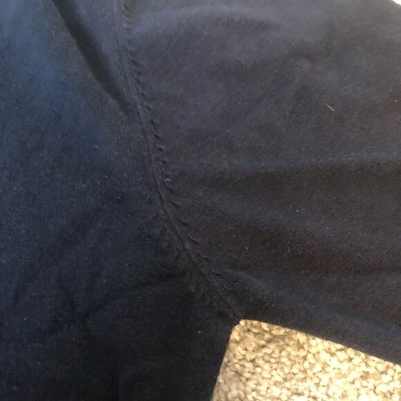 5/$15 SALE FRENCH CONNECTION Quarter Zip Utility Blue Sweater Large - Picture 10 of 16